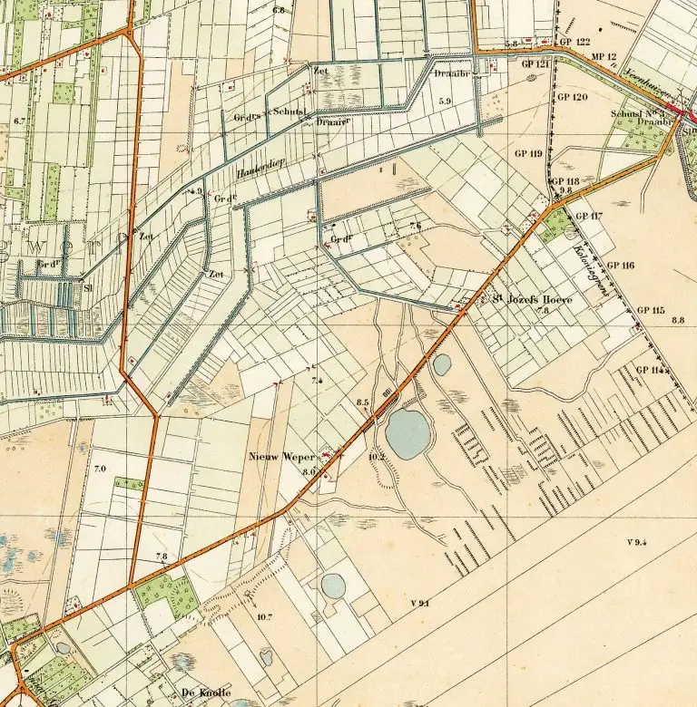 Oosterwolde - historie - Weperpolder - kaart - 1927